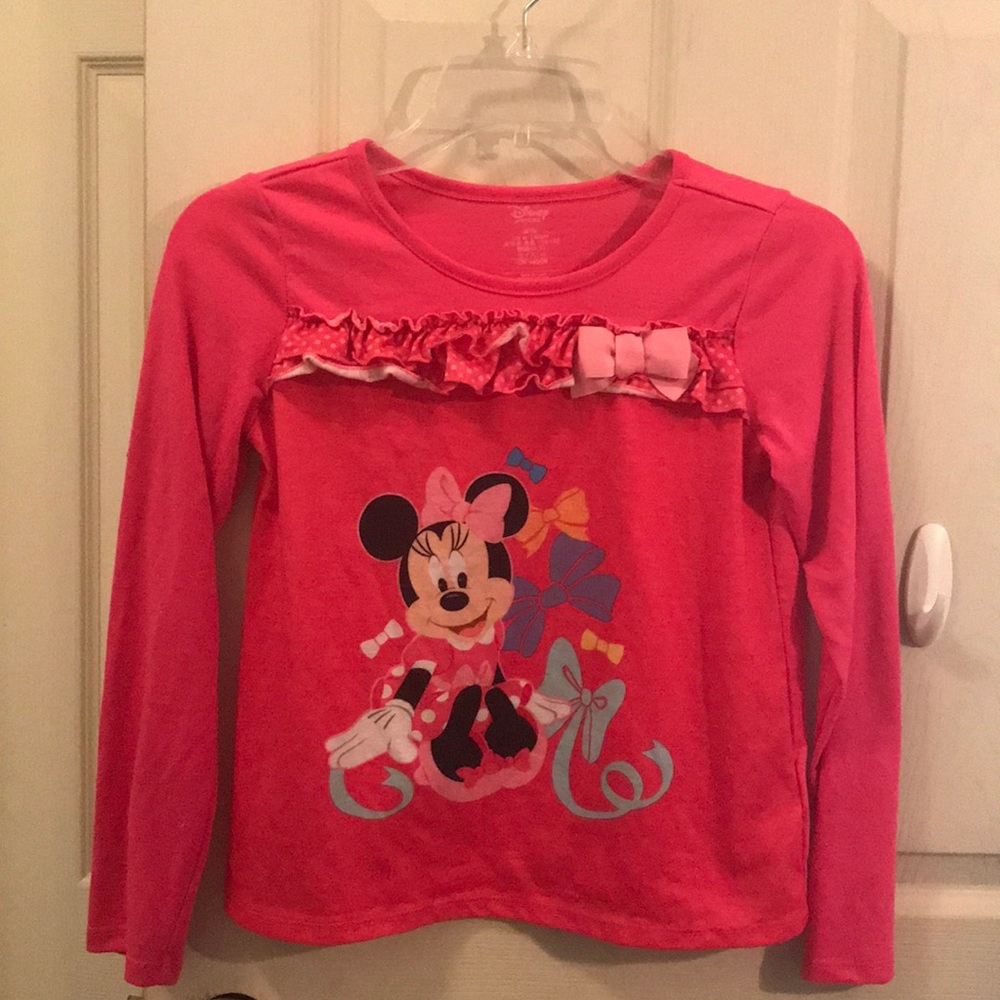 Pink Minnie Mouse kids pajama top.